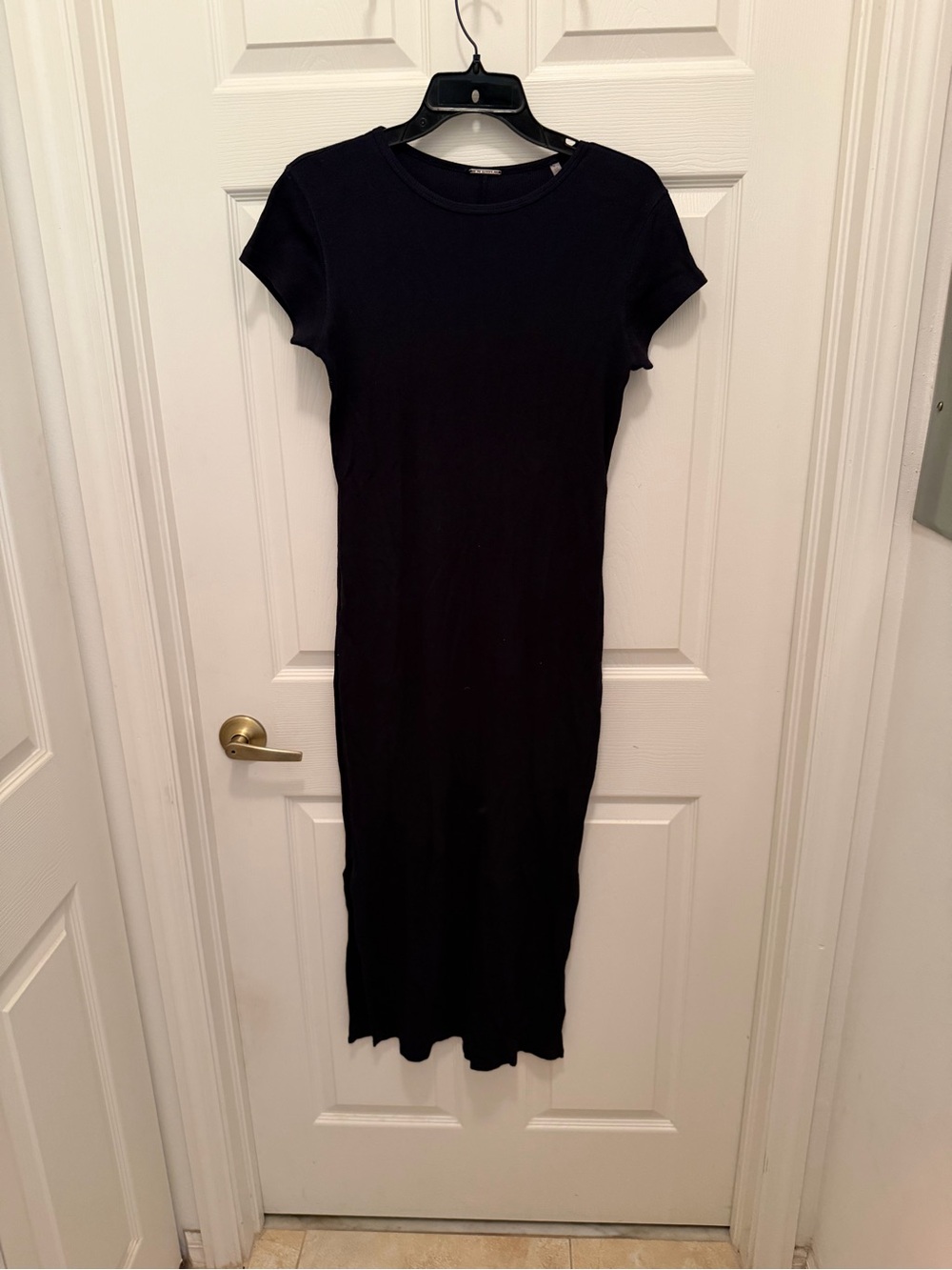 Tahari Black Short-Sleeve Maxi Dress